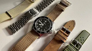 Glycine Combat Sub GL0185, NATO strap, Leather strap, tropical rubber strap & metal jubilee bracelet