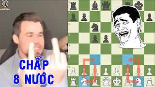 Quái Vật Say Xỉn Magnus Carlsen Chấp Đối Thủ 8 Nước Và Cái Kết... || TungJohn Playing Chess