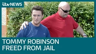 Tommy Robinson freed on bail after winning contempt challenge | ITV News