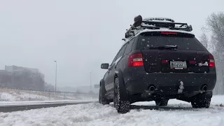 Launching the C5 4.2 V8 Audi allroad in the snow