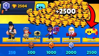 2500 TROPHIES NONSTOP Without Collecting TROPHY ROAD! Brawl Stars