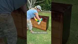 DIY BLEACH & CERUSED DRESSER Before and after Furniture Makeover