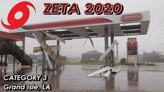 FULL Cat-3 Hurricane ZETA Video from Grand Isle, LA [10/28/2020] {S}