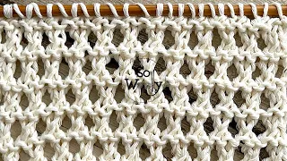 How to knit a super easy Eyelet stitch pattern (beginner-friendly!) - So Woolly