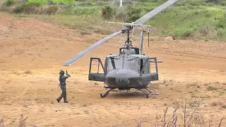 RNZAF UH-1H IROQUOIS START's UP & TAKE's OFF IN A PADDOCK