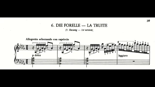 Schubert Liszt, Die Forelle (SW563, nr. 6), Piano Music and Score