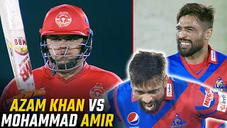 Azam Khan vs Mohammad Amir | Mohammad Amir Got Angry 😡🗯 | Epic Scenes in HBL PSL | MI2A