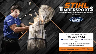 STIHL TIMBERSPORTS® Rookie World Championship 2024 in Milan, Italy (English commentary)