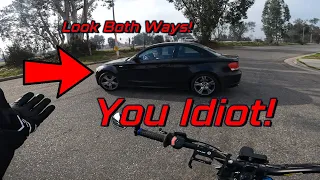 I almost got HIT TWICE on my Electric Bike // back to back!!