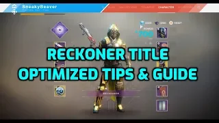 Destiny 2 - Reckoner Seal Title Guide & Optimization Tips  (Armor, Weapons, Medals, etc)