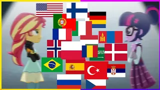 ACADECA Sunset Shimmer and Twilight Sparkle Part In Different Languages