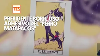 Presidencia confirmó que Boric usó adhesivo del "perro matapacos"