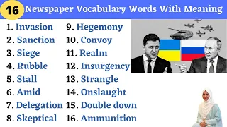 16 Newspaper Vocabulary Words With Meaning - Russia Ukraine Conflict