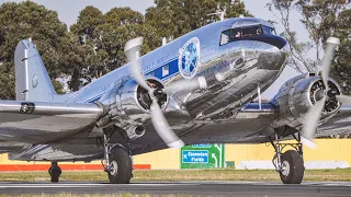 Radial ENGINE POWER | Douglas DC3 Takeoff Essendon Airport