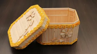 Handmade Jewelry Storage Box | DiY jewellery box with ice-cream sticks | Best out of waste ideas