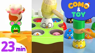 Como | Mole game series 23min | Learn colors and words | Como Kids TV