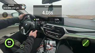 BMW 520d xDrive 2018 g30 acceleration wet