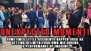 A little ACCIDENT while BUSKING a CLASSIC in DUBLIN! - Imagine by John Lennon