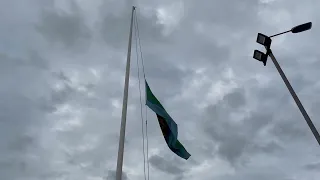 Island Games flag is raised in St Peter Port, Guernsey