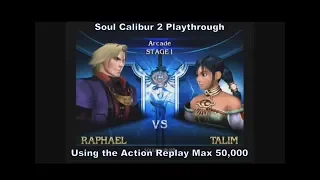 Soul Calibur 2 Raphael Playthrough using the Ps2 Action Replay Max 50,000 :D