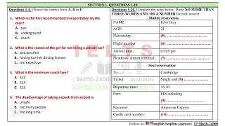 #listening test 98  Which is the 1st recommended transportation by men #ehjagraon #ielts