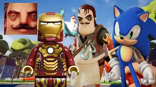 Hello Neighbor - New Secret Neighbor Butcher Sonic Lego Iron Man History Gameplay