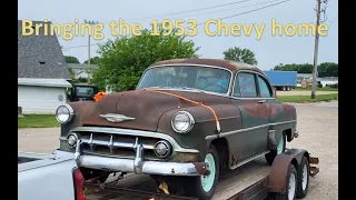 Bringing home the 1953 Chevy Sedan.