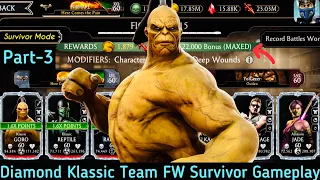 FW Survivor Mode elder Tower Battle Klassic Diamond Team Gameplay | MK Mobile 2021 | #53