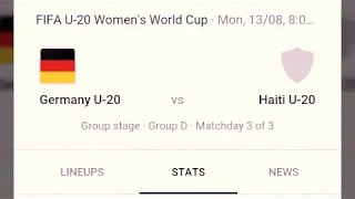 Haiti vs Germany u20  ; fifa u20 women's world cup ; haiti vs allemagne feminine