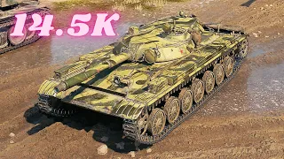 T-100 LT  14.5K Spot Damage World of Tanks Replays 4K The best tank game