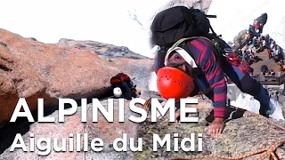 La voie Rébuffat Baquet Face Sud Aiguille du Midi Chamonix Mont-Blanc alpinisme escalade montagne