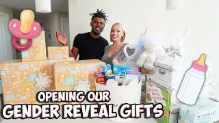 YOU WON'T BELIEVE WHAT WE GOT FOR OUR GENDER REVEAL! *OPENING GIFTS FOR OUR FIRST BABY*