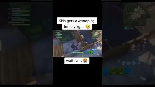 kid gets a whooping for saying n**** on Fortnite #viral