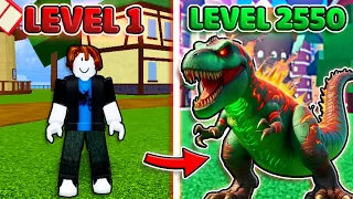 Noob To Max Level with T-Rex Fruit Lvl 1-2550 (FULL) in Blox Fruits