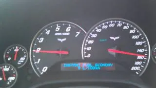 Corvette C6 fuel economy Speedo set to km