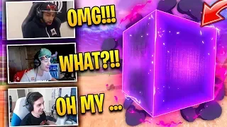 NINJA, DAEQUAN & SHROUD REACTION ON **MYSTERIOUS** PURPLE CUBE  - Fortnite Funny Moments