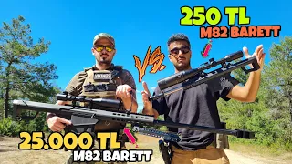 250 TL VS 25000 TL M 82 BARRETT Sniper TÜFEK !  50 BMG Anti Materyal 🔥