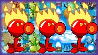 Plants vs Zombies 2 - Fire Peashooter, Primal Peashooter, Sling Pea And Goo Peashooter