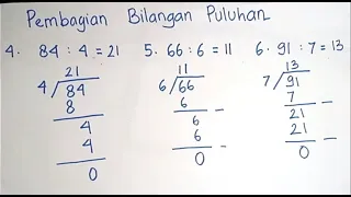 BELAJAR MATEMATIKA SD TENTANG PEMBAGIAN BILANGAN PULUHAN UNTUK PEMULA, TK DAN SD