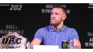 UFC 202 Full Pre-Fight Press Conference; Includes Diaz vs. McGregor Bottle-Throwing Fight