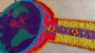 Rangoli of world map