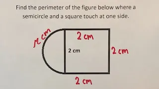 Finding the Perimeter of a Combined Semicircle and Square!