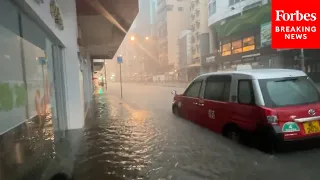 Shocking Footage Emerges Of Flooding In Hong Kong Caused By Heavy Rains