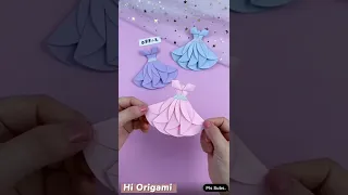 Super simple princess dress origami tutorial handmade beautiful dress small skirt origami