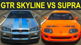 Forza Horizon 4: Toyota Supra RZ vs. Nissan R34 Skyline GT-R Drag Race