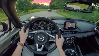 2023 Mazda MX-5 Miata Grand Touring 6MT - POV Sunset Drive (Binaural Audio)