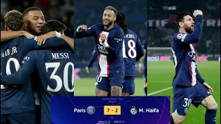 PSG 7 X 2 MACCABI HAIFA extended highlights goals 2022 HD