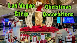 Las Vegas Strip | Christmas Decorations 2021 | Walking Tour