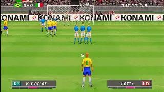 THE BEST LONG FREE KICK ROBERTO CARLOS | PES 1998 TO 2010