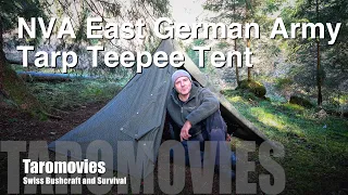 NVA East German Army Tarp Teepee Tent / Bushcraft-Survival / 4K